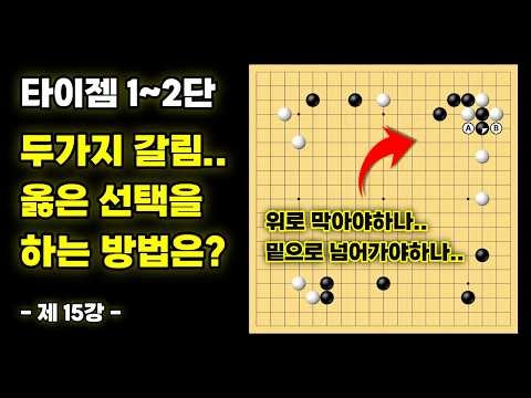 두가지 갈림.. 옳은 선택을 하는 방법은? ㅣ 기력 맞춤 실전 강좌 - 15강 [타이젬 1~2단 필수시청!]