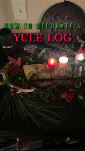 Seeking Witchcraft on Instagram: "✨ DIY Yule Log ✨ Celebrate the winter solstice by bringing a bit of magic into your home! Gather evergreens from outside, decorate your log, add your candles, and light some incense. A Yule log is used as a way to welcome the return of the light ☀️🌲❤️ Stay safe, never leave candles unattended, and have a safe and blessed Yule 💚✨❤️ #witch #witchcraft #wicca #pagan #beginnerwitchcraft #witchy #witchythings #beginnerwitch #Yule #yulelog #winter #wintersolstice #b