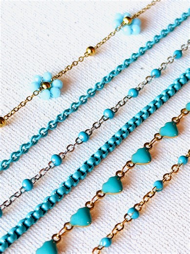 Turquoise Chains for Permanent Jewelry Creations - Wholesale Unfinished Stainless Steel Chain - 3 Feet - Etsy