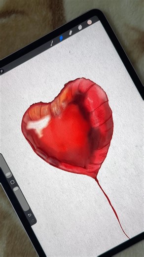 How to draw Foil Heart Balloon in procreate #shorts