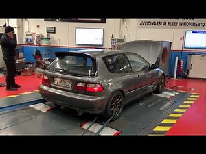 Honda Civic eg b16a2 dyno run (191hp 182nm)