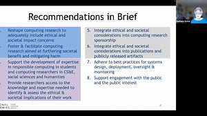 Fostering Responsible Computing Research: Report Release Webinar