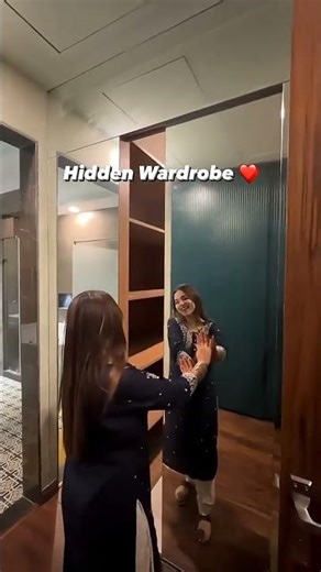 hidden wardrobe ❤️🥺. #interior444 #glasspartition