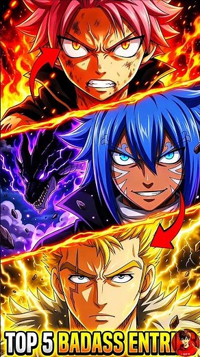 Top 5 Most BADASS Entrances in Fairy Tail #fairytail #fairytailanime #natsu #shorts #Animelopero
