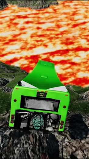 Bus vs Giant Lava Pit - BeamNG.drive #beamng #shorts #beamngdrive #automobile #usa #viral