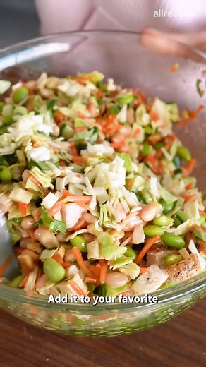Where has this salad BEAN all our lives? 🫘 🥗 We seriously could bathe in this Thai-style ginger dressing....it’s just *that* good. Pour it over your favorite (dense bean 😉) salad and enjoy! Obsessed with Dense Bean Salads? We are too. Click the link in our bio and head over to our Youtube channel to watch Nicole prepare 3 high-protein Dense Bean Salads you can make at home! 🔗 Ingredients: Salad: 1/2 small green cabbage, finely chopped 1 English cucumber, seeded and diced 1/2 bunch cilantro, 