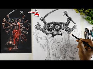 Panchamukhi Hanumanji Drawing Sketch😍🔥, How to Draw Lord Hanuman Drawing, Pencil Shading, Part -2