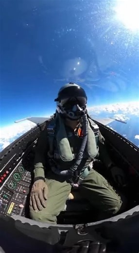 Dramatic Jet Cockpit View: Debris Hits Canopy