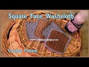 Square Face Washcloth Crochet Pattern #crochet #crochetvid
