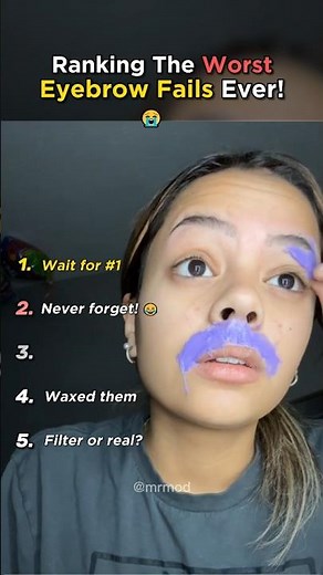 Ranking The Worst Eyebrow Fails Ever! 💀😬 #ranking #funyfails #eyebrowfails