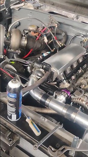 5.3 turbo LS finally running. sloppy stage 2 cam, gt45 turbo, custom downpipe with AC.