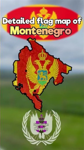 Detailed flag map of Montenegro 🇲🇪 #montenegro #mapping #shorts #geography