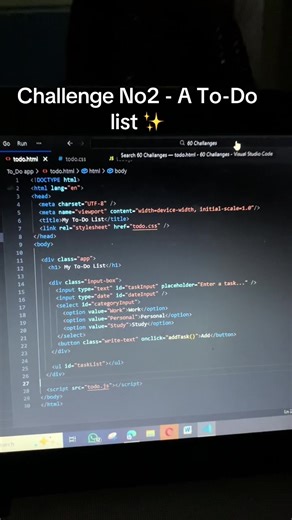 Day 2 of Completing the 60 challenges i set for myself 🙂‍↕️👌 #webdesign #webdevelopment #webdeveloper #coding #codingtiktok