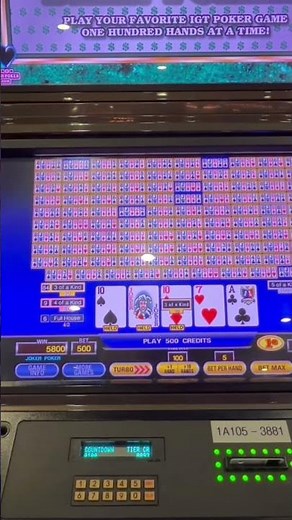 100 play Five of a kind for 4,000 on joker poker! #videopoker #casino #casinogames