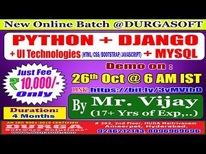 PYTHON + DJANGO + UI + MYSQL Online Training @ DURGASOFT