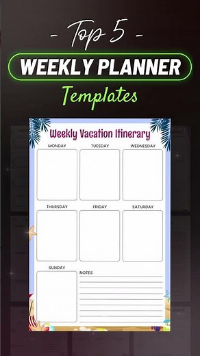 Top 5 Weekly Planner Templates | Planwiz #weeklyplanner #productivity #viralshort #trending #ipad