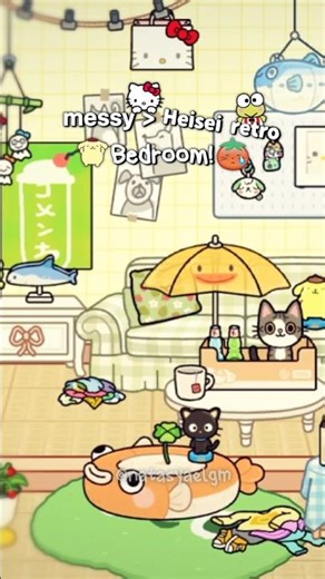 Messy heisei retro bedroom (˶˃𐃷˂˶) 🍀🍅🍮 #tocaboca #aesthetic #japan #toca #world don't copy my design