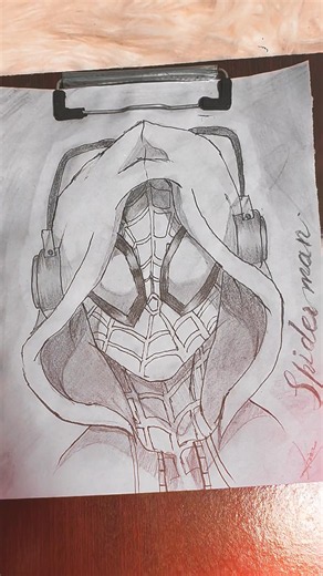 Miles Morales Spider-Man Sketch ✍️ | Pencil Drawing Timelapse #viral #trending #cartoon #spiderman