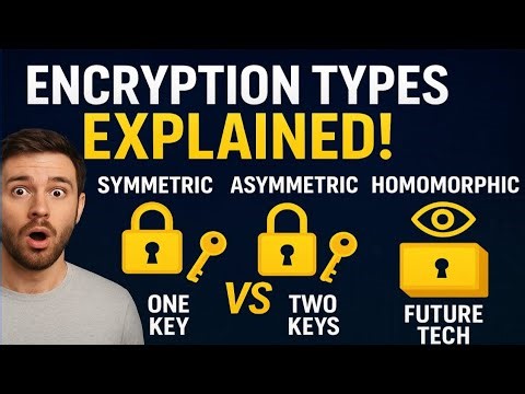 Symmetric vs Asymmetric vs Homomorphic Encryption Explained | Easy Examples