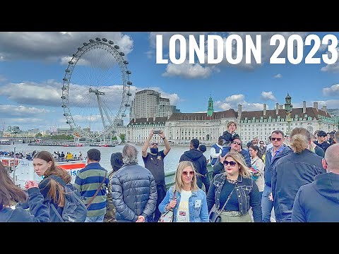 England, London City Tour June 2023 | 4K HDR Virtual Walking Tour around the City | Summer in London