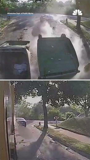 Garbage truck explosion caught on camera after oxygen tank tossed in trash