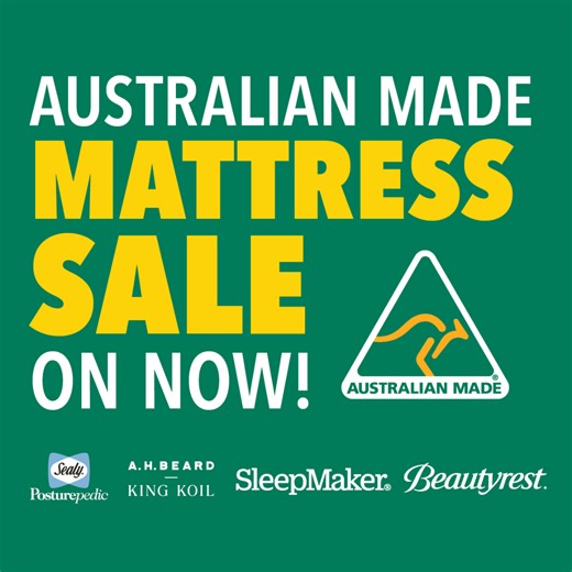 It's time to upgrade your sleep! Amazing deals on Australian Made Mattresses from Sealy Posturepedic, King Koil by AH Beard, SleepMaker and Beautyrest. Hurry in store today! These amazing deals won't last long - don't sleep on it. Ends 01/02/26. | Harvey Norman