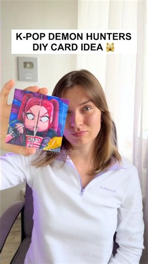 K-pop Demon Hunters DIY Card Idea ✨ Fun Art Project You Should Try 💜 #kpopdemonhunters #drawing