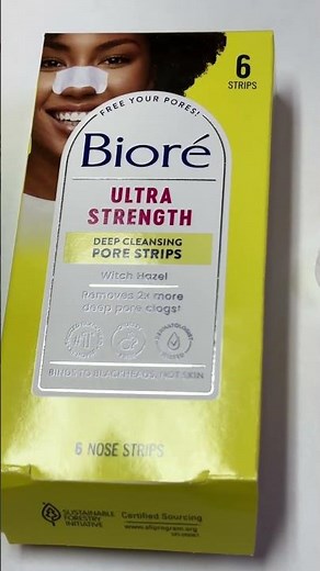 Using Biore Nose Ultra Strength Deep Cleaning Pore Strips #biore #nose #acne #pores #face #shorts 😉