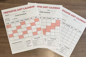 Firefighter Shift Calendar Printable | 24/48 & 48/96 Schedule | Fire Wife Planner | Instant Download - Etsy