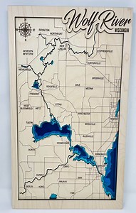 Wolf River Wisconsin Svg File for Lasers, Lake Map Svg, Glowforge Map Svg, Laser Map Cut File, Lake Depth Map Svg, Wedding Gift, Beach Svg - Etsy