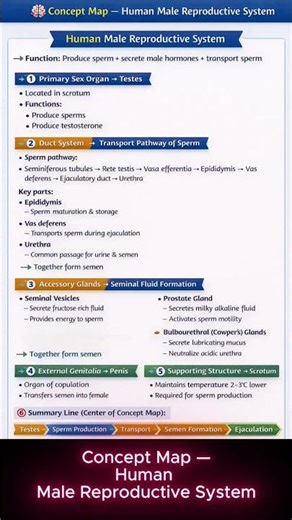 Male Reproductive System #biologyrevision #12th #biology #trending #12thscience