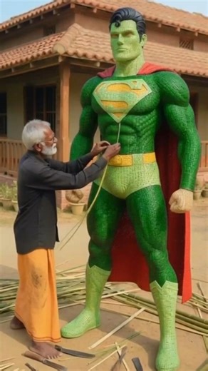 Green Super man wood art #woodcarving #superman #woodscraft #woodworking #woodworking #shorts