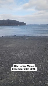 This was Bar Harbor Maine today December 30th 2025. It was windy and cold today but still beautiful as always 🥶 #ocean #beach #wintertime #coldweather #barharbor | Wayne Bishko