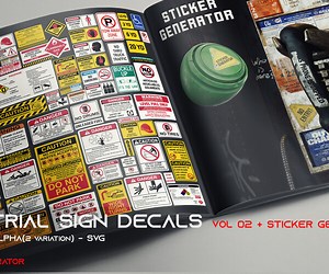 ArtStation - Industrial Sign Decal vol 02   Sticker & Decal generator | Game Assets