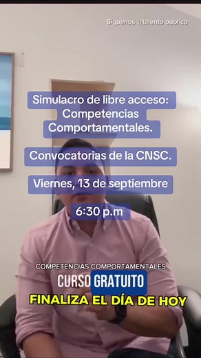 Simulacro gratuito sobre la prueba de competencias comportamentales. ✅ La prueba de competencias comportamentales puede hacer la diferencia en cualquier Convocatoria de la CNSC. ✅ ¿sabías que contamos con un curso sobre comprensión lectora para las pruebaa escritas de las Convocatorias de la CNSC? toda la información está en nuestra página web, en la sección “nuestros cursos”. #talentopublicocnsc #camilozapatatp #empleopublico #convocatoriascnsc