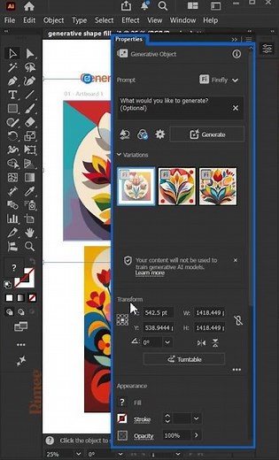 AI Prompt Se Amazing Vector Art 🤯 | Generative Shape Fill #illustrator #ai #adobeillustrator