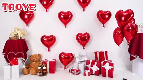 Red Heart Balloons, 18 Inch Metallic Red Foil Balloon Helium 10Pcs Large Ruby Heart Shape Foil Balloons for Wedding Girls Women Birthday Anniversary Bachelorette Valentines Day Baby Shower Mother Day