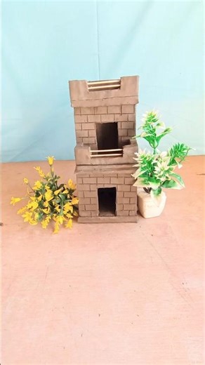 mini clay house design 🏠 || #clayhouse #mudhouse #craft
