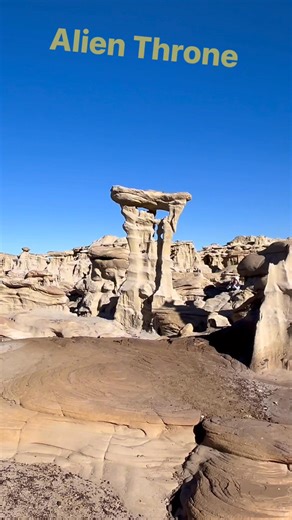 Hey while we were out exploring The Bisti Wilderness We came across this rock formation that’s named the Alien Throne. Do you agree? Do you think that’s a fitting name for it? I thinks it works fine. I’ve got a longer video of walking up to it. That will be out soon. Watch for it. #adventureawaits #AlienThrone #nature #rockart | Golden Cache
