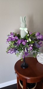 Spring/easter Purple Florals Centerpiece - Etsy