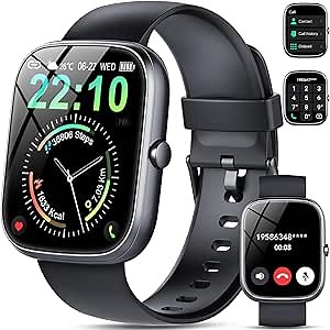 Smart Watch(Answer/Make Call), 1.91" Smartwatch for Men Women IP68 Waterproof, 110+ Sport Modes, Fitness Activity Tracker, Heart Rate Sleep Monitor, Smart Watches for Android iOS
