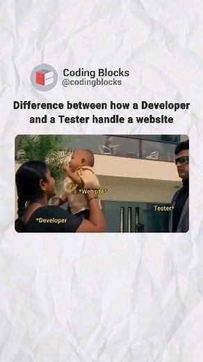 Coding Blocks on Instagram: "Developers vs Testers!! Which one are you? Tag and Share this with your coder friends! Who else can relate to this? Let us know in the comments below! Follow @codingblocks for more!! . . . . . . #CodingBlocks #error #leanrtocode #explorepage #codinghumor #developer #tester #developer #project #programminglife #programmingmemes #reelsinstagram #reelitfeelit #coderlife #instagram #coding #reelkarofeelkaro #instagood #trending #viral #explore"
