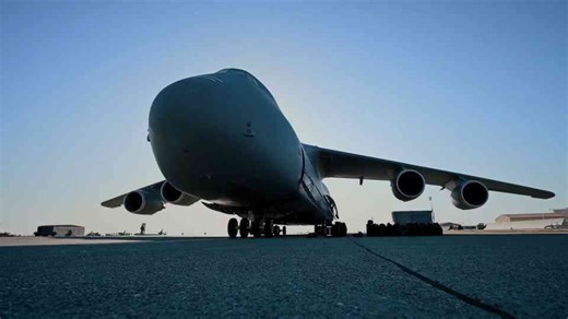 This giant military plane can swallow tanks - and still take off fast