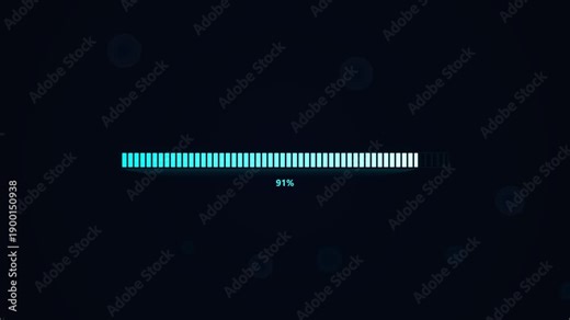 Loading bar with progress animation showing percentage increase in real time as task completes successfully
