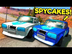 Spycakes & I Raced Rally Cars In a Dangerous Canyon! - BeamNG Multiplayer Mod Gameplay