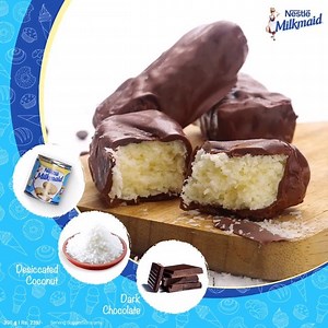 Go coco with every bite! Where the luscious taste of chocolate meets the tropical coco-nutty core, How many can guess it right? Let us know in the comments below | Nestlé Milkmaid Sweet Delights