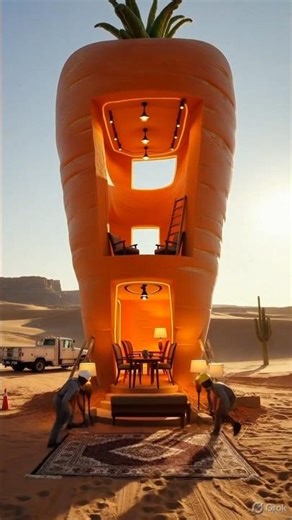 We Turned a Giant Carrot Into a Futuristic Mansion #satisfying #build
