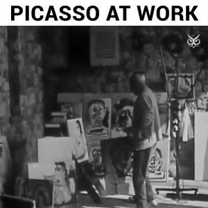 38K views · 940 reactions | Pablo Picasso at work. Various scenes showing Picasso working with different materials. | I'm A Useless Info Junkie | Facebook