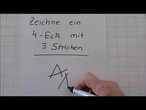 Zeichne ein Viereck mit 3 Strichen