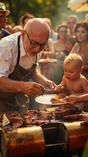 Grandpa Misheard Mommy & Started a HUGE BBQ COOK-OFF?! 🍗🔥😂 Baby’s Reaction Is EPIC!!! #FunnyShorts